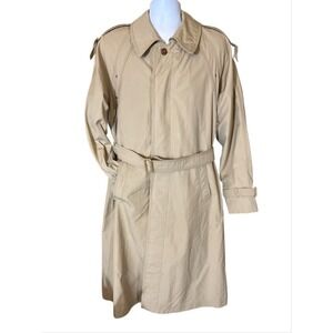 Vintage 80's "Members Only" Trench Coat  Lined Made In Poland Sz Large